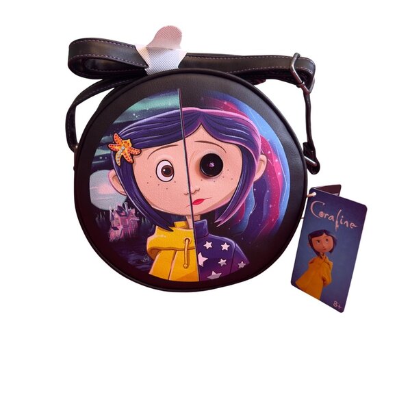 Loungefly Handbags - Coraline Loungefly Circular Crossbody Bag With Split Design In Vibrant Colors Fo
